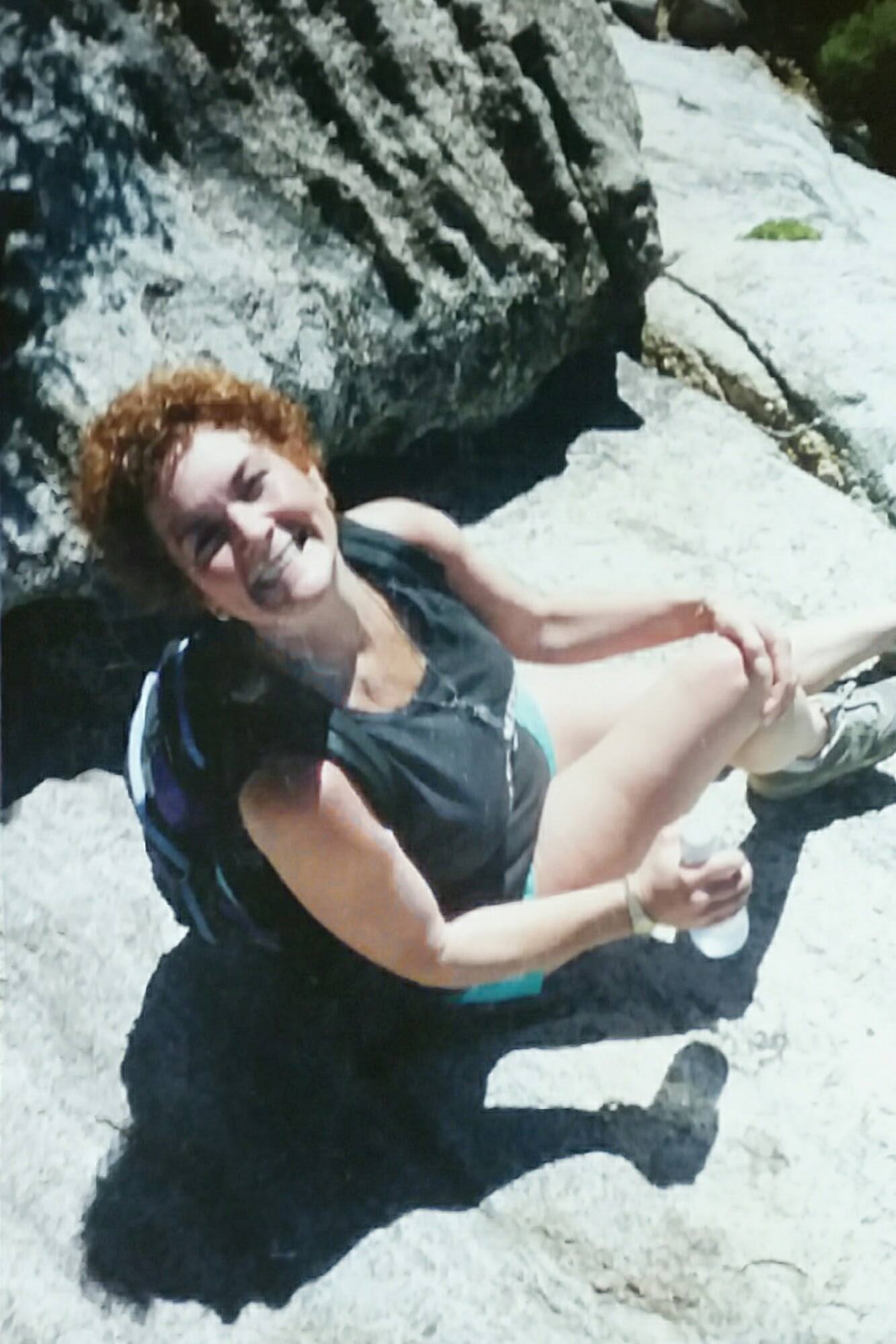 Resting on granite boulders in the San Jacinto Mountains