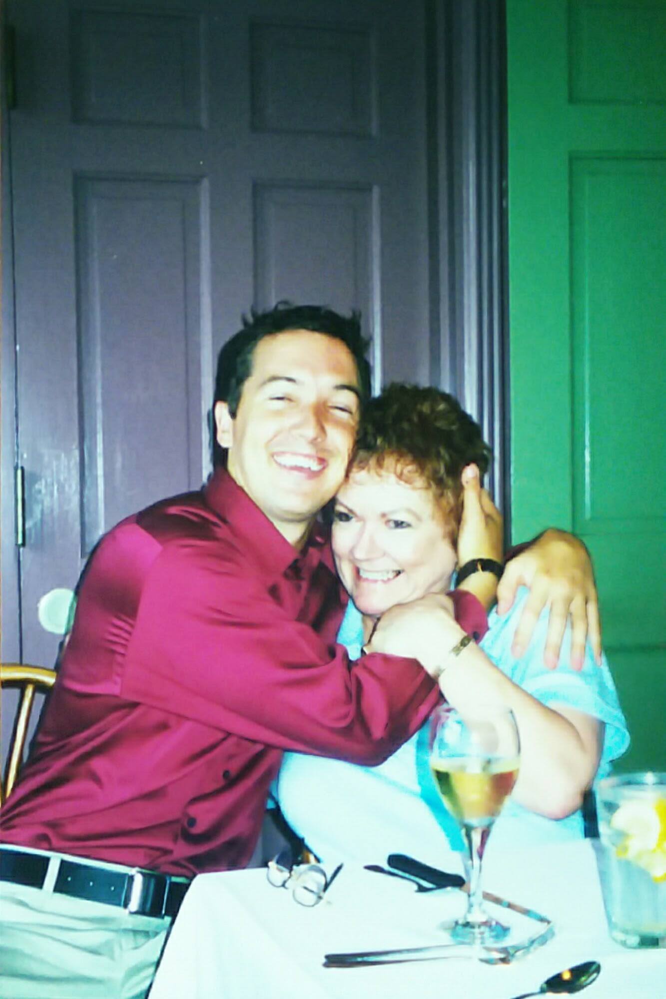 With her son Michael